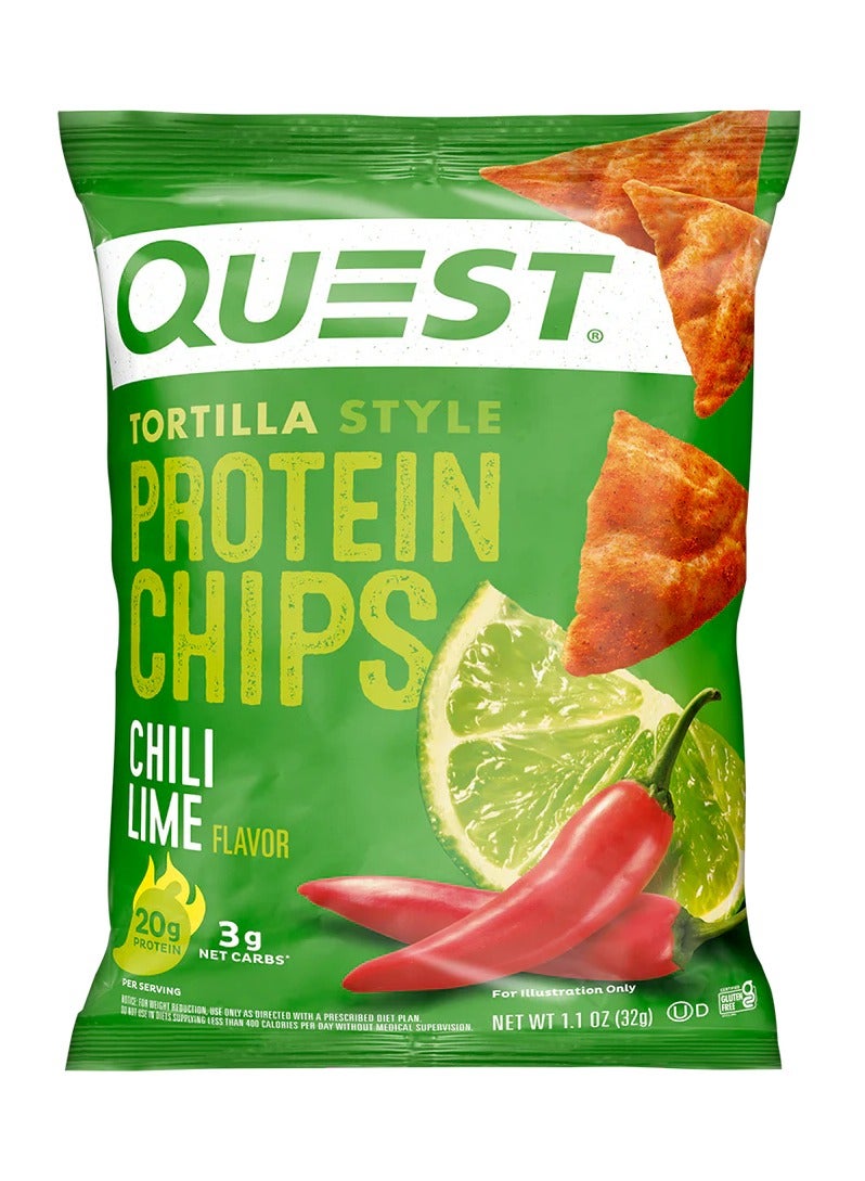 كويست Quest Chili Lime Tortilla Style Protein Chips 8pcs - Image 2