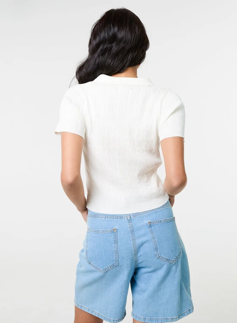 Pink Vanilla Cherub Cable Knit Top