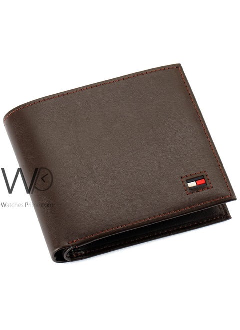 Tommy Hilfiger Original Wallet for Men Natural Leather Brown