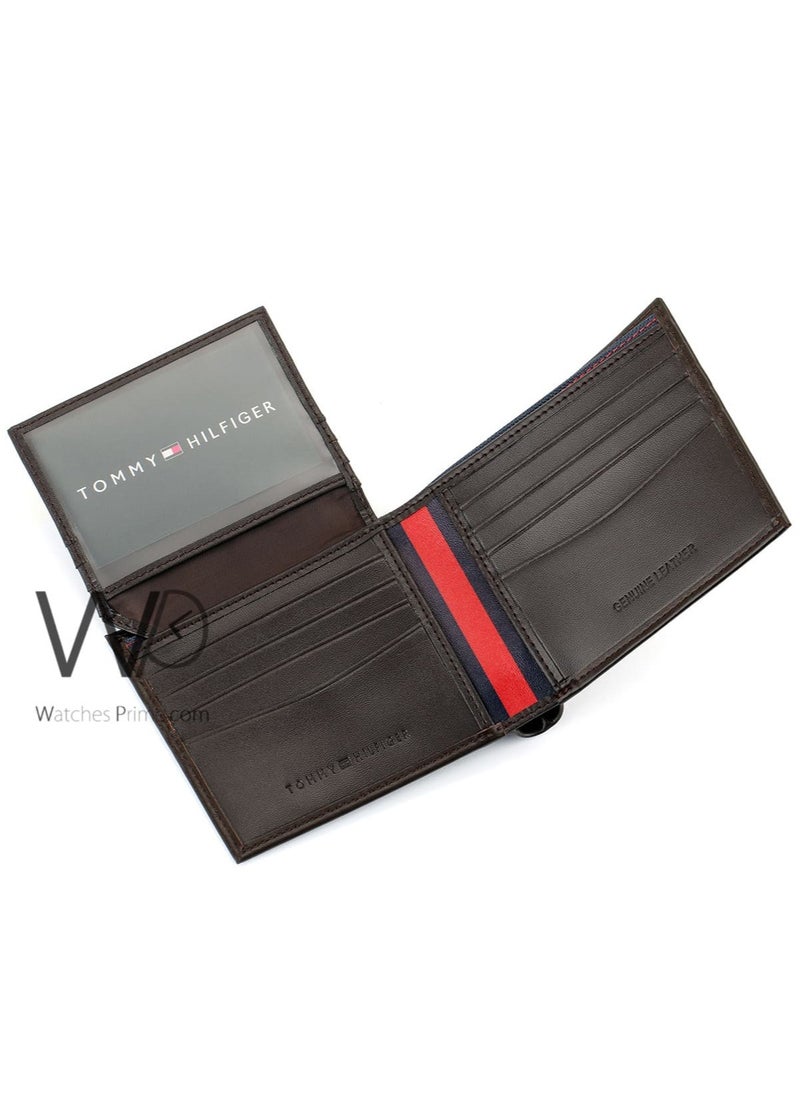Tommy Hilfiger Original Wallet for Men Natural Leather Brown
