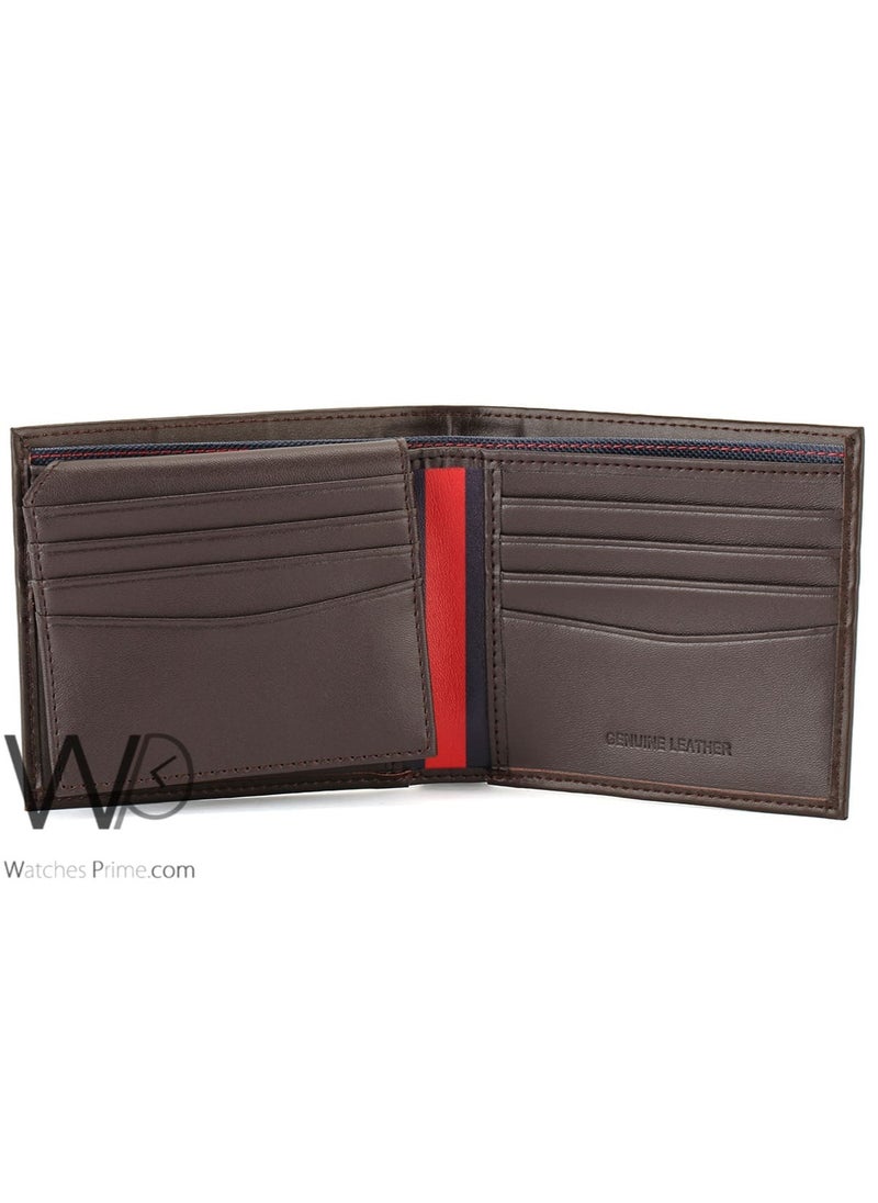 Tommy Hilfiger Original Wallet for Men Natural Leather Brown