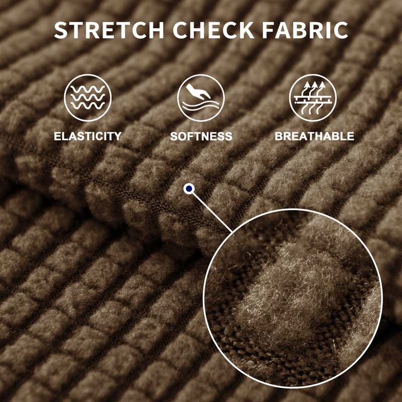 SUBRTEX 3 Pieces Stretch Sofa Slipcover Sets Couch Cover Sets Backrest Cushion Covers Furniture Protector Collection Set for Oversize Sofa Loveseat Chair Slip Covers(Small  Coffee) - Image 4