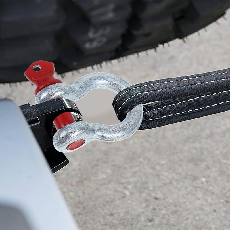 3pcs Galvanized Steel Bow Shackles Double Hole Screw Pin Anchor Shackles 1/4” (0.5 Ton), 3/8” (1 Ton), 1/2” (2 Ton) for Towing, Winch, and Lifting Rigging - Image 5