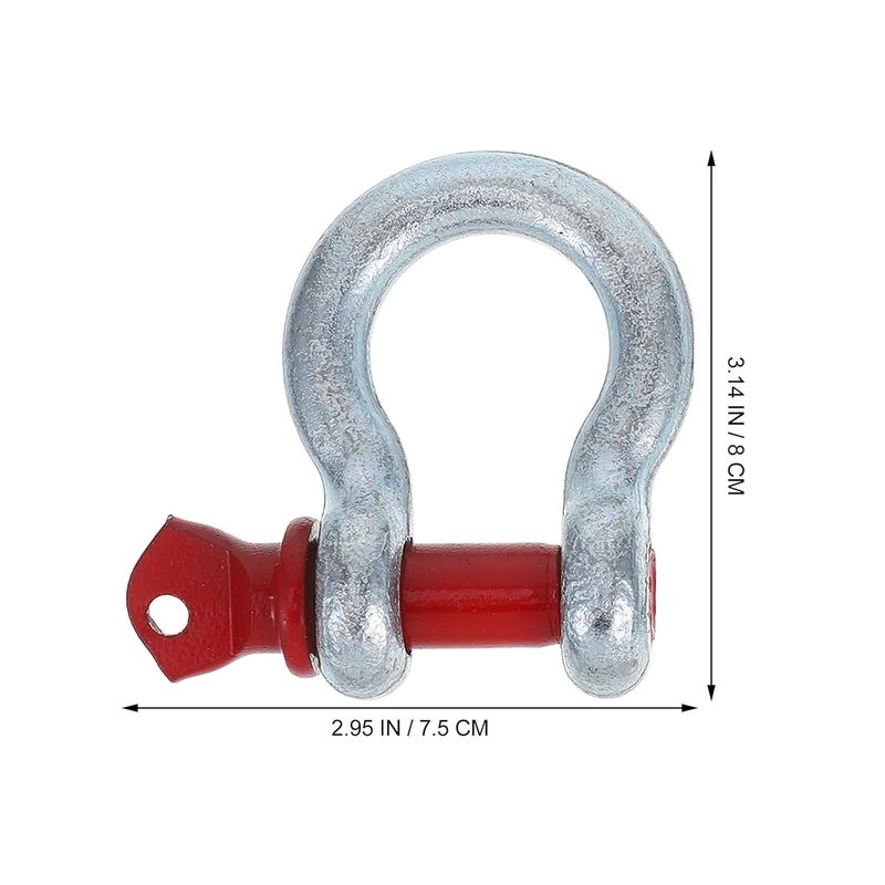 3pcs Galvanized Steel Bow Shackles Double Hole Screw Pin Anchor Shackles 1/4” (0.5 Ton), 3/8” (1 Ton), 1/2” (2 Ton) for Towing, Winch, and Lifting Rigging - Image 2