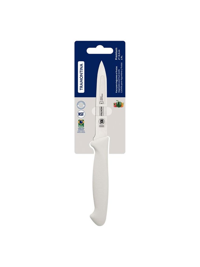TRAMONTINA Premium 4 Inches Paring Knife with Stainless Steel Blade and White Polypropylene Handle - Image 3