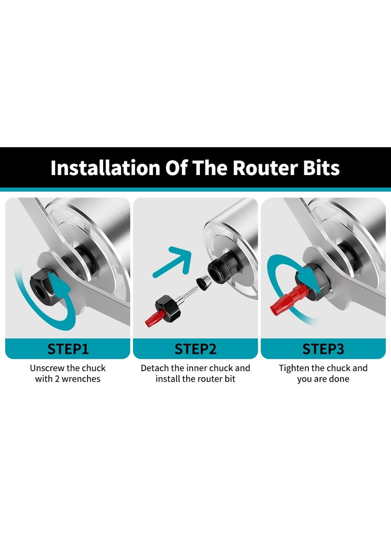 KROST KROST PRO Series Cordless Palm Router Wood Trimmer 21V37V Max Brushless Wood Trimmer for 14 Router Bits 6 Variable Speeds Specially Designed for Wood Working  - Image 4