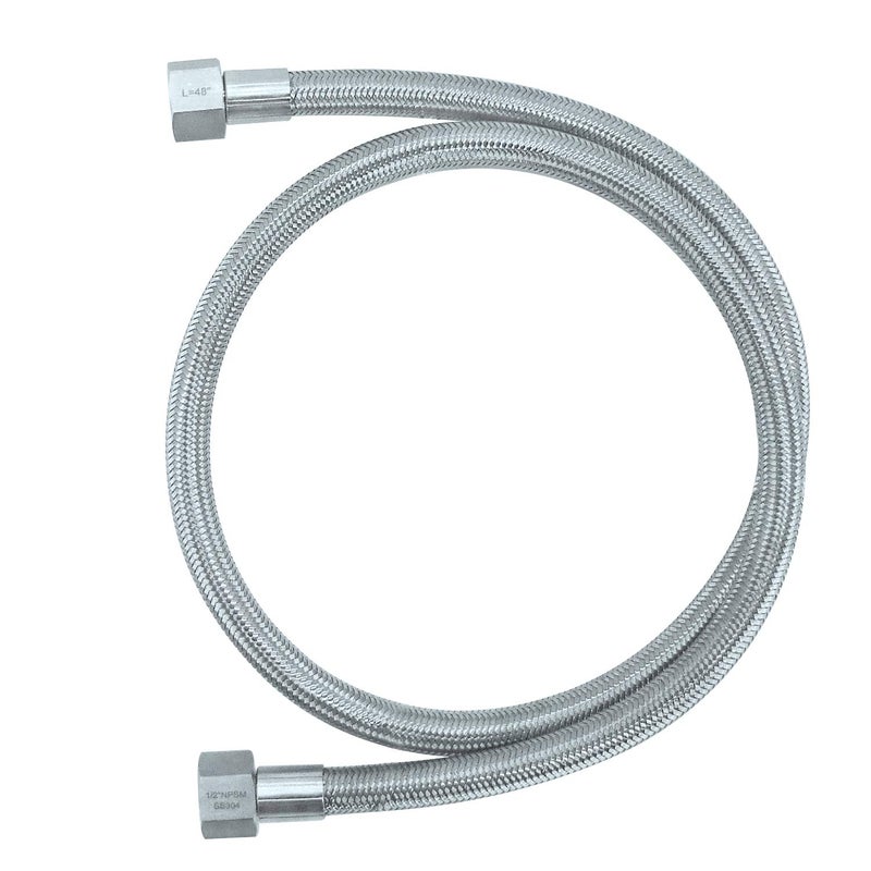 HFSR 12 Female NPT Stainless Steel Braided Hose 48 Length wPTFE Liner 1500PSI 48 inch - Image 2