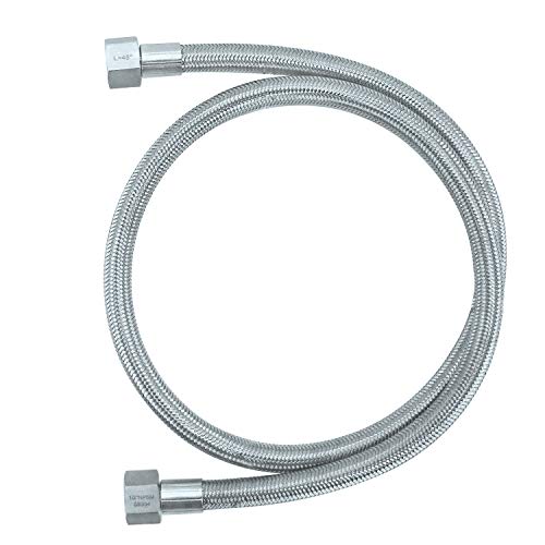 HFSR 12 Female NPT Stainless Steel Braided Hose 48 Length wPTFE Liner 1500PSI 48 inch - Image 1
