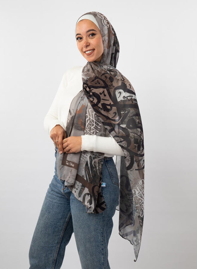 Tie Shop Tie Shop - Golden Brown Scarf - Brown - Grey For Women