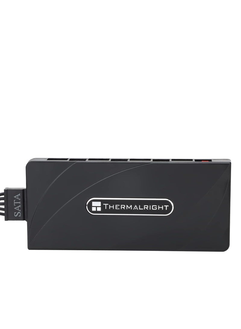 Thermalright Thermalright ARGB Fan HUB Controller Support 8 Groups of Fans, 8-Port 4 Pin PC Fan Controller, 5V-3Pin ARGB Fan Hub, Strong Paste+Magnetic Suction, SATA Power Cord(12V 4-pin RGB is not Supported) - Image 5
