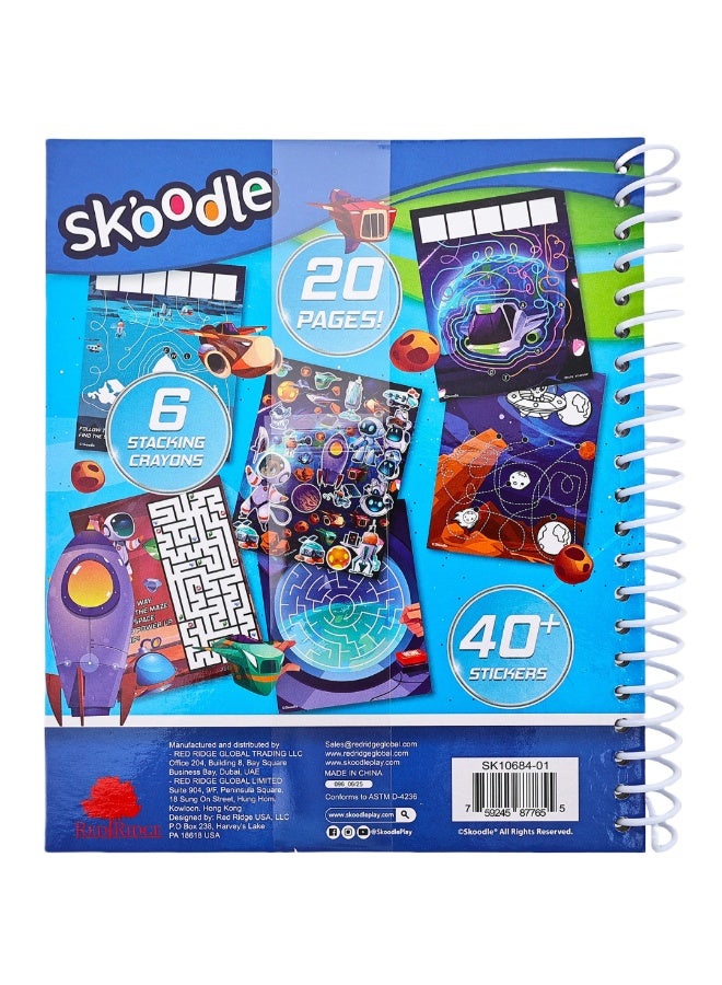 SKOODLE كتاب تلوين وأنشطة مع أقلام تلوين متراصة | مجموعة فنون وحرف | نشاط ممتع للأطفال | العمر 3 سنوات وما فوق - Image 2
