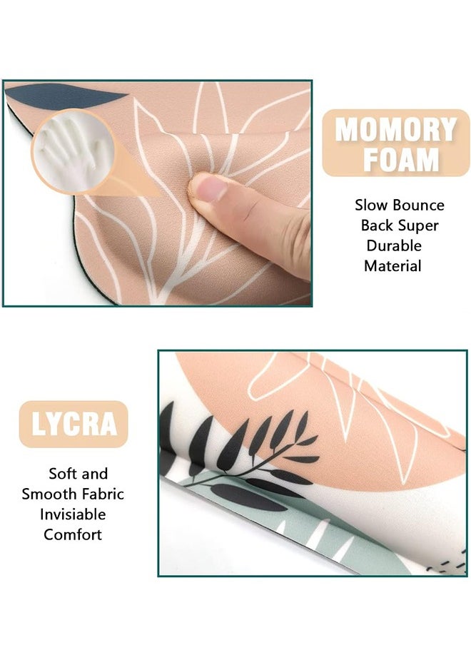 Generic Mouse Pad with Wrist Rest Set, Keyboard Wrist Rest + Ergonomic Mouse Pad + Coasters, Easy Typing & Pain Relief Mousepad, Mouse Pad Wrist Support for Computer Home Office, Tropical Leaves  - Image 3