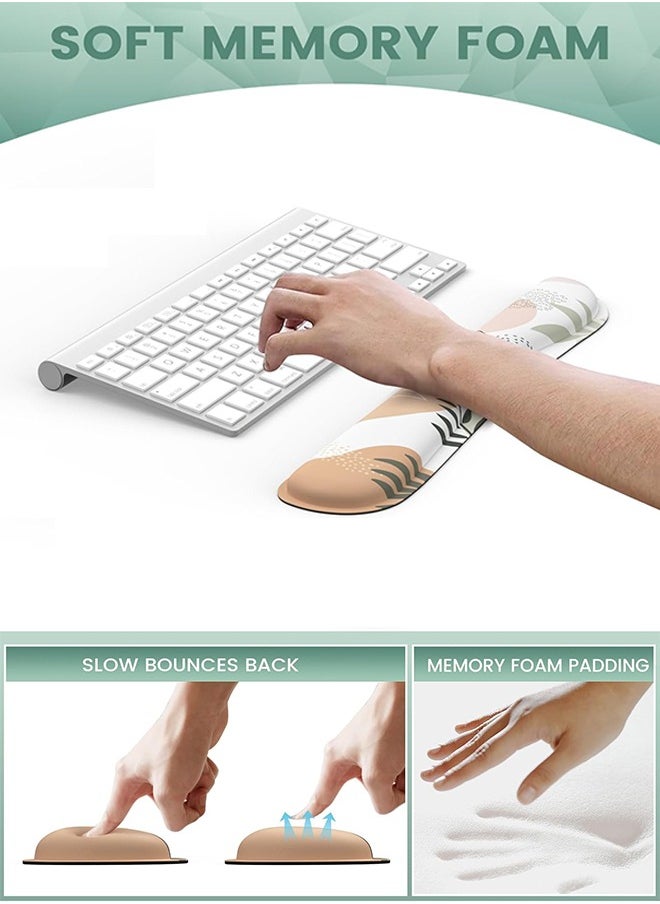 Generic Mouse Pad with Wrist Rest Set, Keyboard Wrist Rest + Ergonomic Mouse Pad + Coasters, Easy Typing & Pain Relief Mousepad, Mouse Pad Wrist Support for Computer Home Office, Tropical Leaves  - Image 5