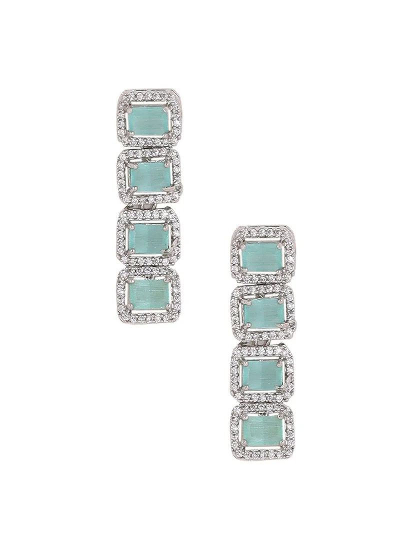 Priyaasi Sliver-Plated Timeless Elgeance -Studded Jewellery Set
