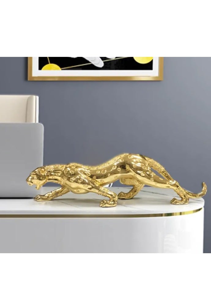 Campus interiors - Medium size 65*16 cm of Gold Tiger Animal Status Home Decoration Sculpture, crafted with unparalleled elegance for an exquisite touch to any space. - Image 1