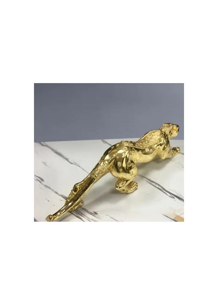 Campus interiors - Medium size 65*16 cm of Gold Tiger Animal Status Home Decoration Sculpture, crafted with unparalleled elegance for an exquisite touch to any space. - Image 1