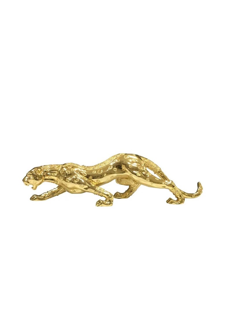 Campus interiors - Medium size 65*16 cm of Gold Tiger Animal Status Home Decoration Sculpture, crafted with unparalleled elegance for an exquisite touch to any space. - Image 1