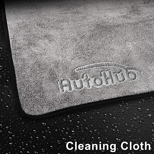 Auto Hub Heavy Microfiber Cloth for Car Cleaning and Washing, Double Sided, Extra Thick Plush Microfiber Towel, Lint-Free, 800 GSM Car Cleaning Cloth (Size 60cm x 40cm)/Pack of 2, Color:-Grey - Image 4