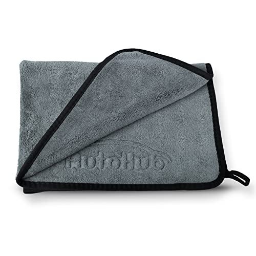 Auto Hub Heavy Microfiber Cloth for Car Cleaning and Washing, Double Sided, Extra Thick Plush Microfiber Towel, Lint-Free, 800 GSM Car Cleaning Cloth (Size 60cm x 40cm)/Pack of 2, Color:-Grey - Image 2
