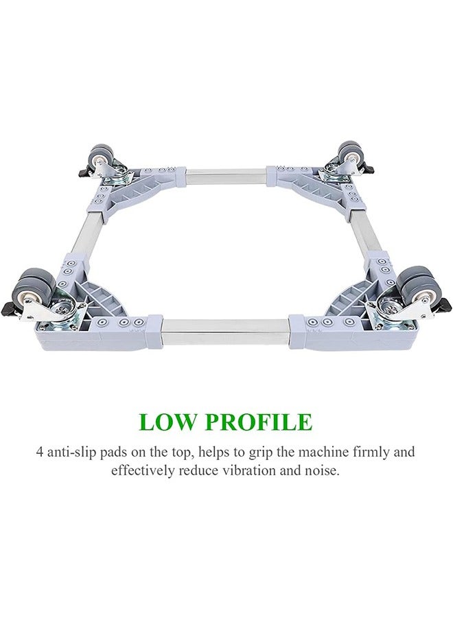 Movable Washing Machine Roller Adjustable Fridge Moving Base Dolly with 4 Locking Swivel Wheels for Tumble Dryers Cookers Fridges Freezers Large Storage Boxes Max 250kg - Image 3