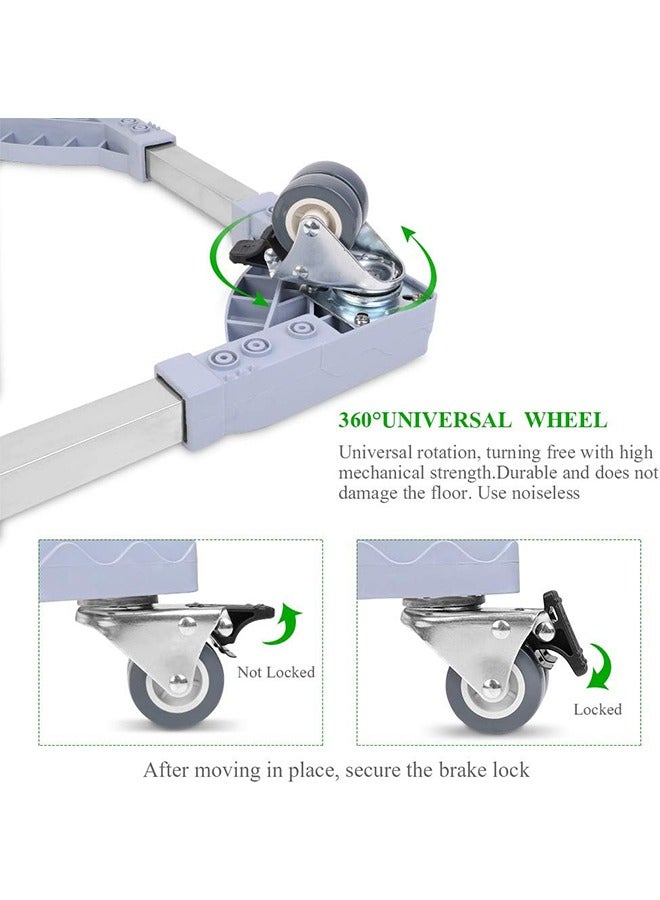 Movable Washing Machine Roller Adjustable Fridge Moving Base Dolly with 4 Locking Swivel Wheels for Tumble Dryers Cookers Fridges Freezers Large Storage Boxes Max 250kg - Image 4