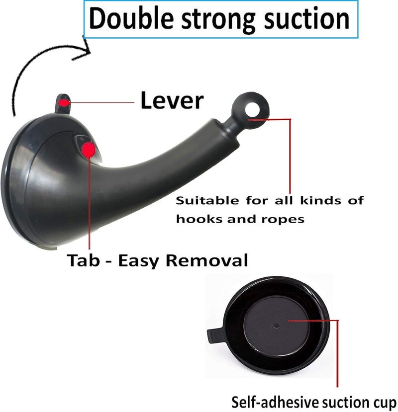 Pmsanzay Strong Window Suction Cups Hanger Hook for Bird Feeders and Wind Chimes, Pet Water Drinker Dispenser Cage, Bird House Feeder Hanging Bracket - No Bird Feeder - Image 3