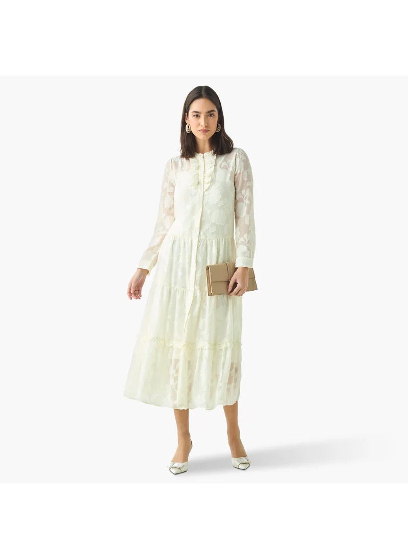 تواكستريمز 2Xtremz Ruffle Detail Tiered Dress with Mandarin Collar