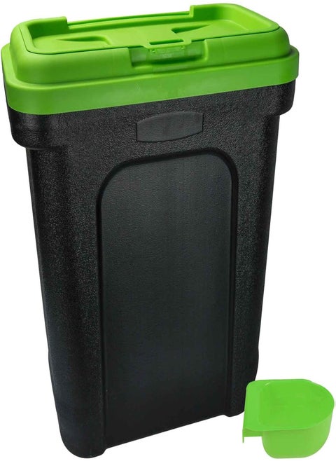 Pet Food Storage Container Dry Dog Cat Food Bird Seed Bin Box With Scoop (green   large)