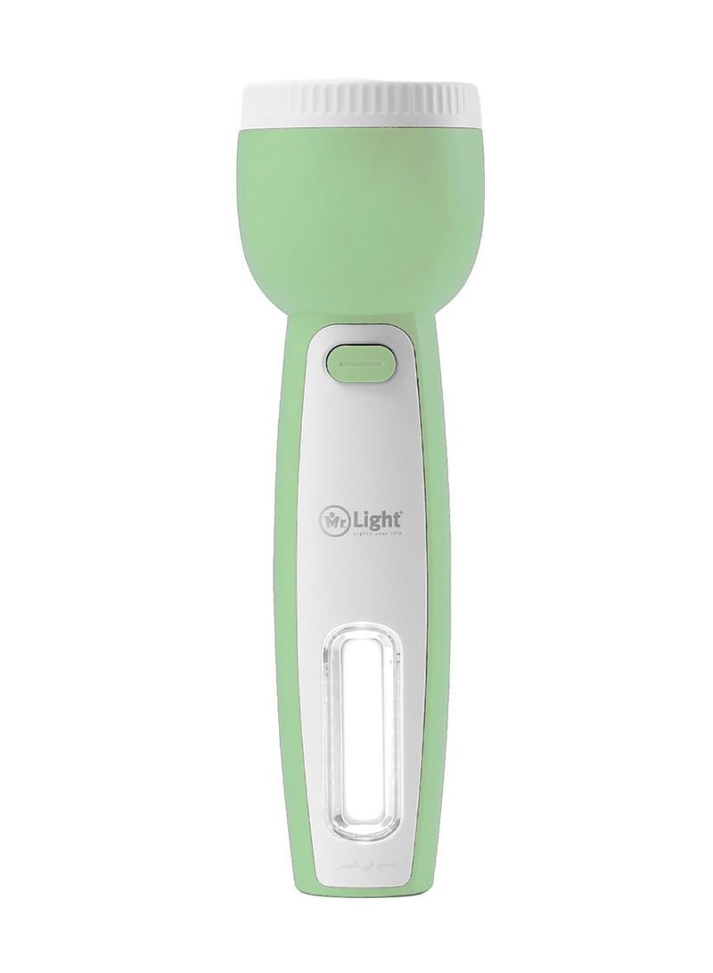 مستر لايت مصباح يدوي LED قابل لإعادة الشحن، طويل المدى، ضوء قوي وعمر بطارية طويل مع تصميم ضوء خلفي - Image 1