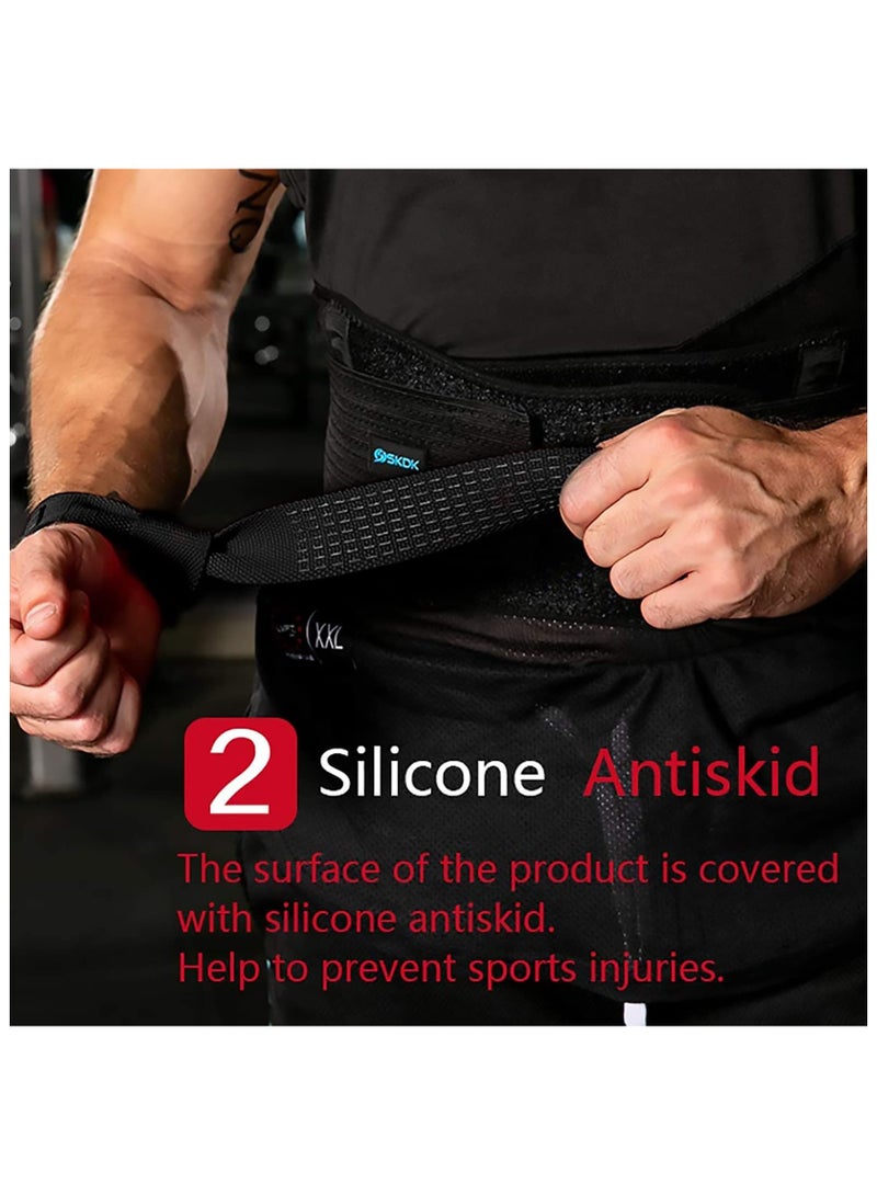 إس كي دي كي أحزمة رفع الأثقال القطنية عالية القوة – دعم للمعصم مع سيليكون مضاد للانزلاق لرفع الأثقال، كمال الأجسام، كروس فيت وتدريب القوة (أزرق) - Image 5