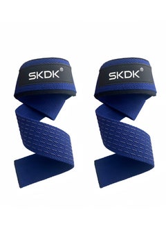 SKDK High-Strength Cotton Hard Pull Wrist Lifting Straps – Anti-Slip Silicone & Wrist Support for Weightlifting, Bodybuilding, CrossFit & Strength Training (Blue)  - Image 1