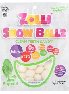 ZOLLIPOPS Zolli® Snow Ballz Naturally Strong Peppermint Approx. 22 Pieces 3.1 oz (88 g) 
