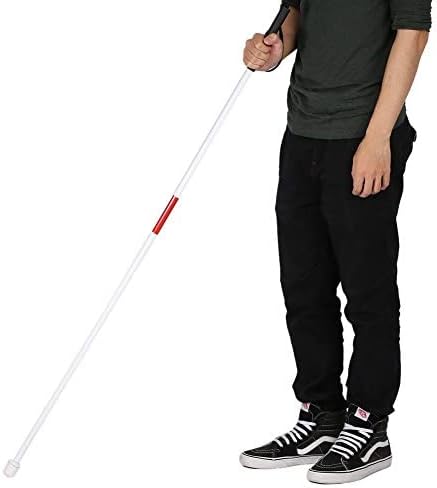 Brrnoo Folding Mobility Cane for the Vision Impaired and Blind 127 cm in 4 Sections Aluminium Alloy Walking Stick - Image 4