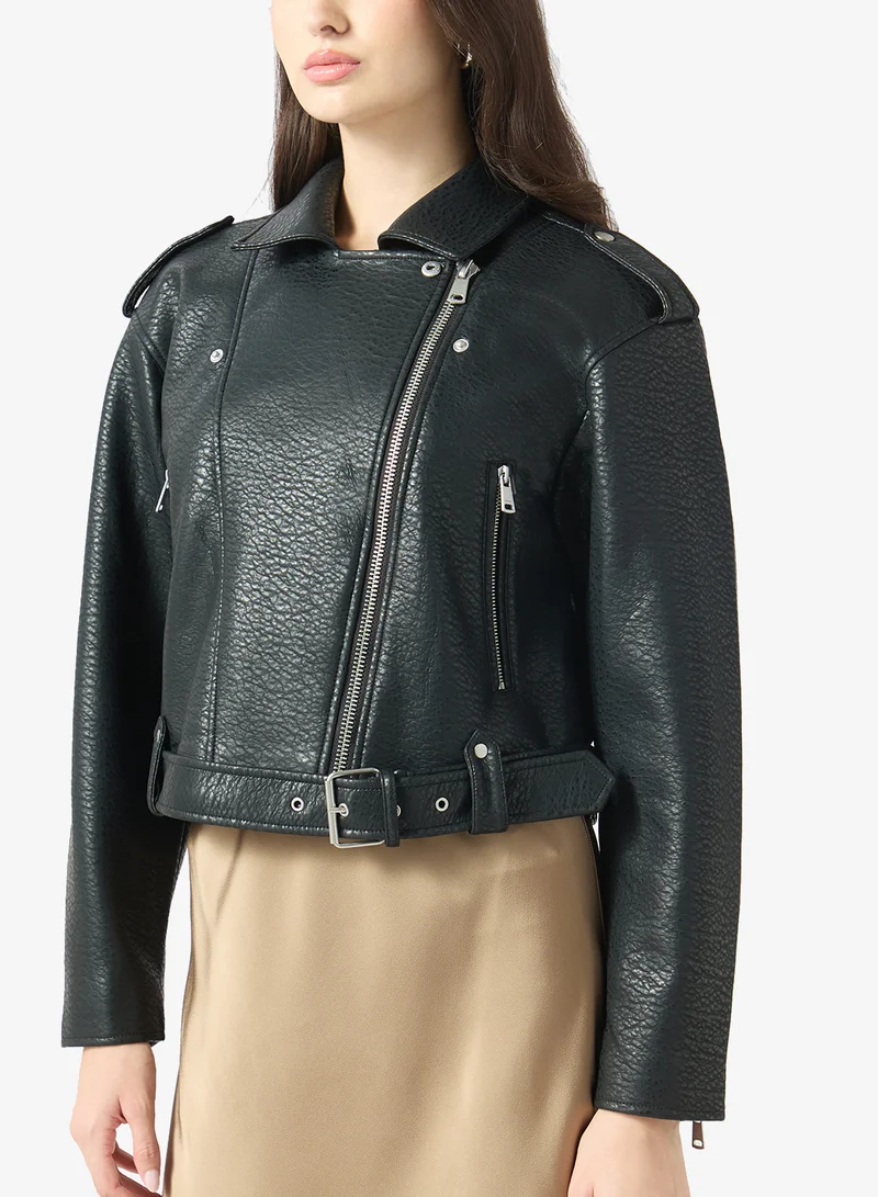 Only  Casual Faux Biker Jacket for Women | Best Price UAE