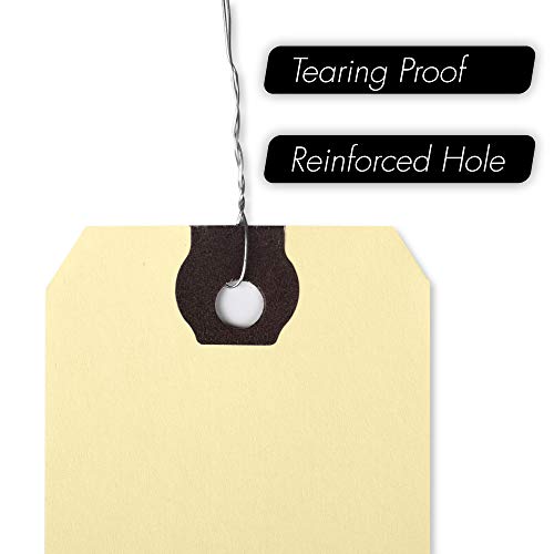 INNOVART Shipping Tags Double Wired 6 1/4" x 3 1/8", Manila Wire Tags With Reinforced Eyelet, Case of 100 - Image 3
