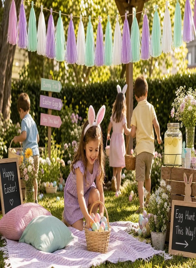 Capesaro Dusty Sage Green Purple Lavender Party Decorations Paper Tassel Garland Banner Streamers Wildflower Fairy Birthday Baby Shower Wedding Bachelorette Tea Party Nursery Wall Hanging Décor - Image 2