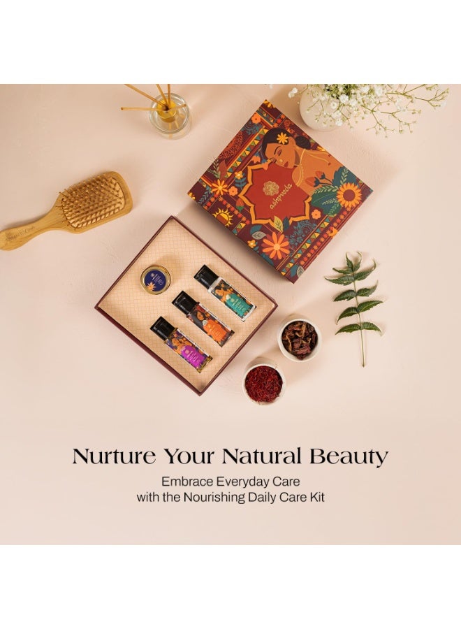 Ashpveda Nourishing Daily Care Gift Box | Skin & Hair Care Gifting Kit With Night Cream12g, Face Cleanser 30ml, Body Lotion 30 ml and Hair Wash 30ml - Image 2