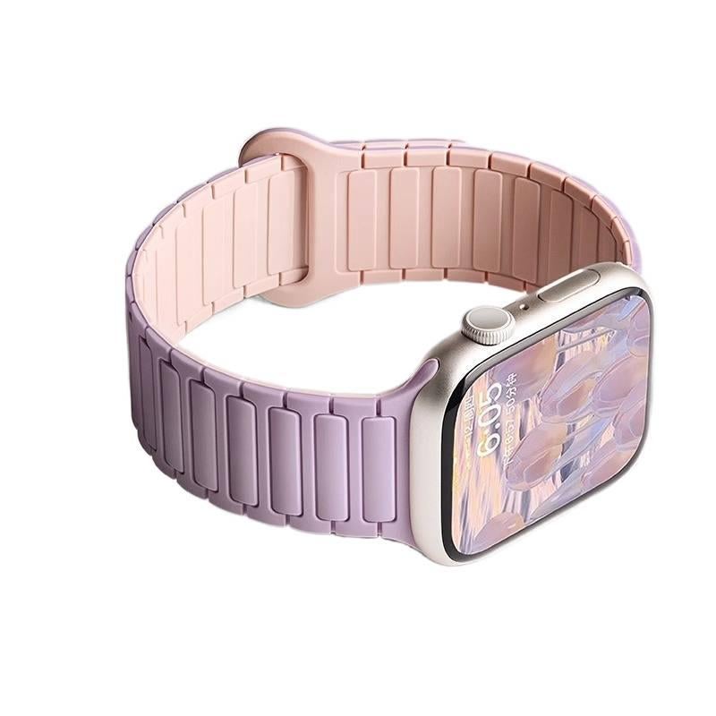 SK سوار ساعة ذكية سوار رياضي من السيليكون متوافق مع Apple Watch Ultra بملاءمة قابلة للتعديل وحزام بديل للاستخدام اليومي باللون وردي قابل للتعديل باللون الوردي - Image 1