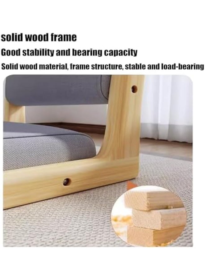 والالا كرسي بجانب الموقد بإطار خشبي، أريكة أرضية كسولة، أريكة فاصولياء مميزة بدون مساند للذراعين، كرسي استرخاء من إسفنج الذاكرة، كرسي زاوية، كرسي تاتامي خشبي وكرسي تأمل مع وسادة - Image 4