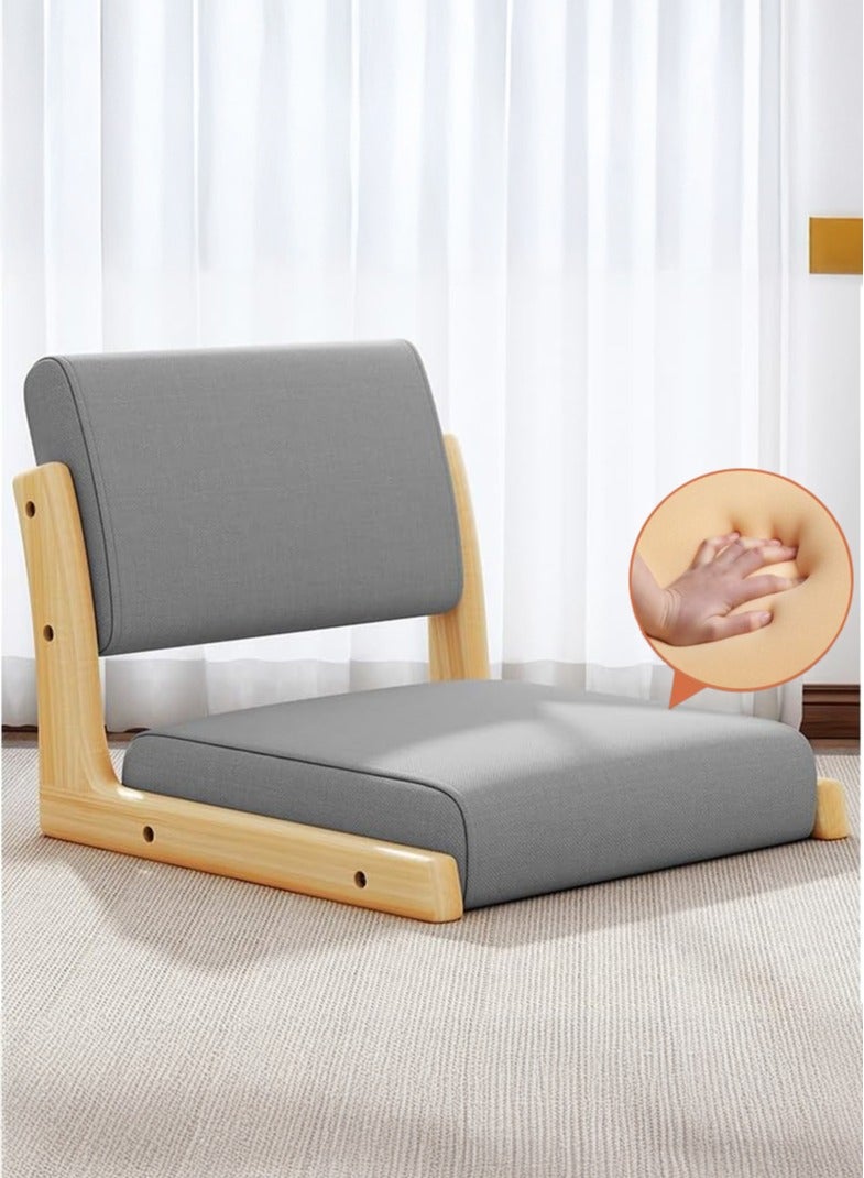 والالا كرسي بجانب الموقد بإطار خشبي، أريكة أرضية كسولة، أريكة فاصولياء مميزة بدون مساند للذراعين، كرسي استرخاء من إسفنج الذاكرة، كرسي زاوية، كرسي تاتامي خشبي وكرسي تأمل مع وسادة - Image 1