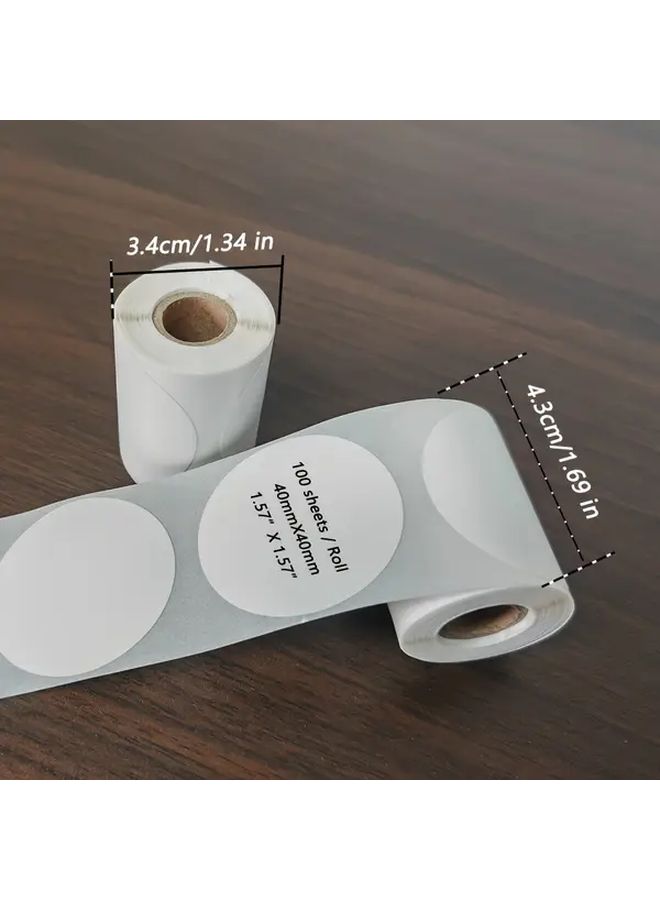 2 Rolls 50 Round White Labels For Thermal Label Machines - Image 2