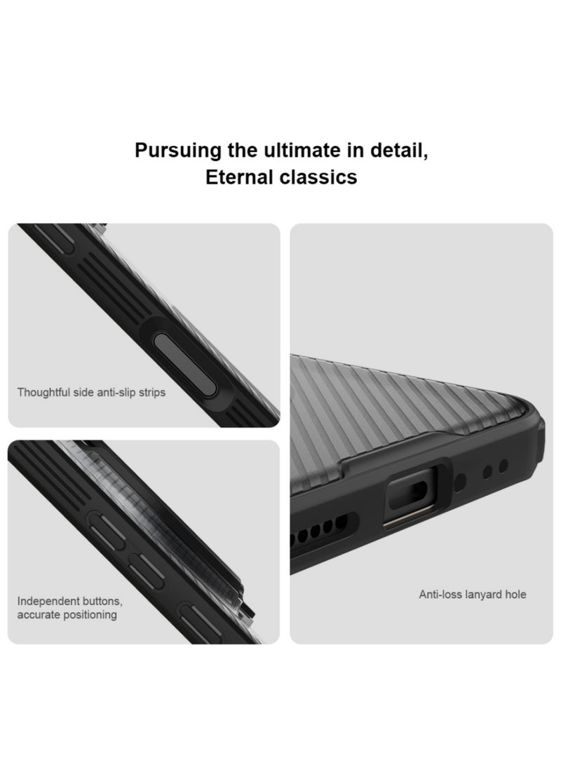 أداندو جراب Honor Magic 8 Pro، واقي عدسة الكاميرا، حامل قابل للطي، إطار TPU، غطاء خلفي من البولي كربونات، متوافق مع زوايا MagSafe، مقاوم للصدمات (أسود) - Image 3