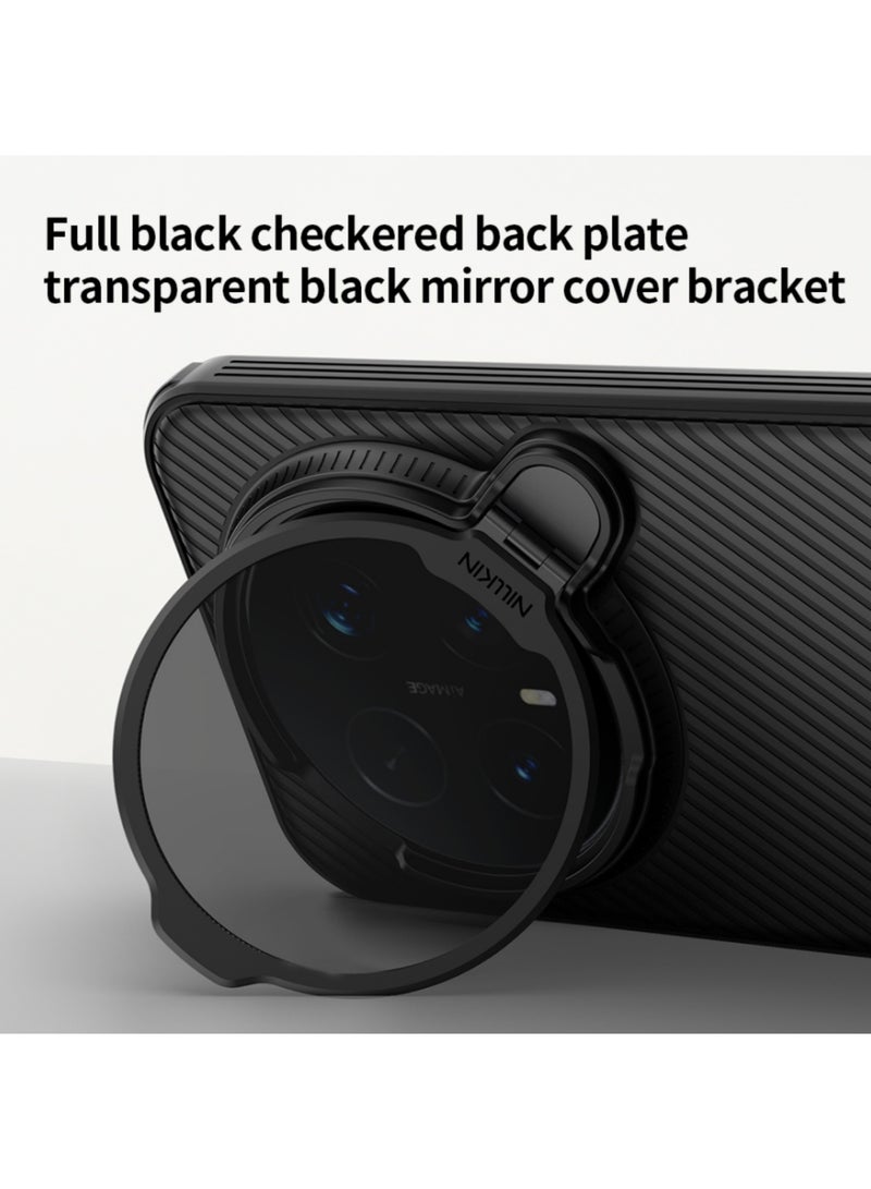أداندو جراب Honor Magic 8 Pro، واقي عدسة الكاميرا، حامل قابل للطي، إطار TPU، غطاء خلفي من البولي كربونات، متوافق مع زوايا MagSafe، مقاوم للصدمات (أسود) - Image 2