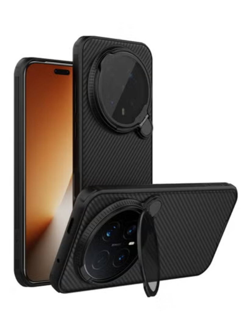 أداندو جراب Honor Magic 8 Pro، واقي عدسة الكاميرا، حامل قابل للطي، إطار TPU، غطاء خلفي من البولي كربونات، متوافق مع زوايا MagSafe، مقاوم للصدمات (أسود) - Image 1