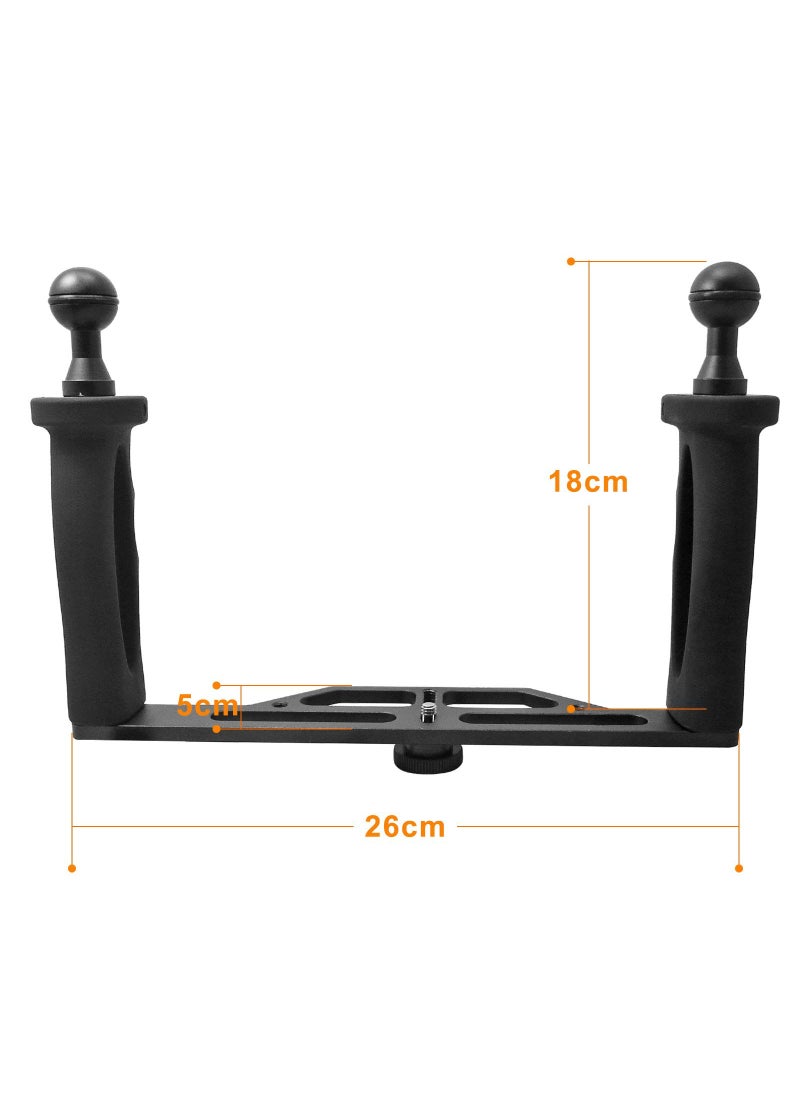 Shoot Shoot Aluminium Alloy Handheld Stabilizer Tray Handle Grip for Hero 13/12/11/10/9/8/7 6/5/4/3+/3 and 6 inch Dome Port and All LED Video Light Camera Camcorder with 1/4 inch Screw Hole  - Image 3