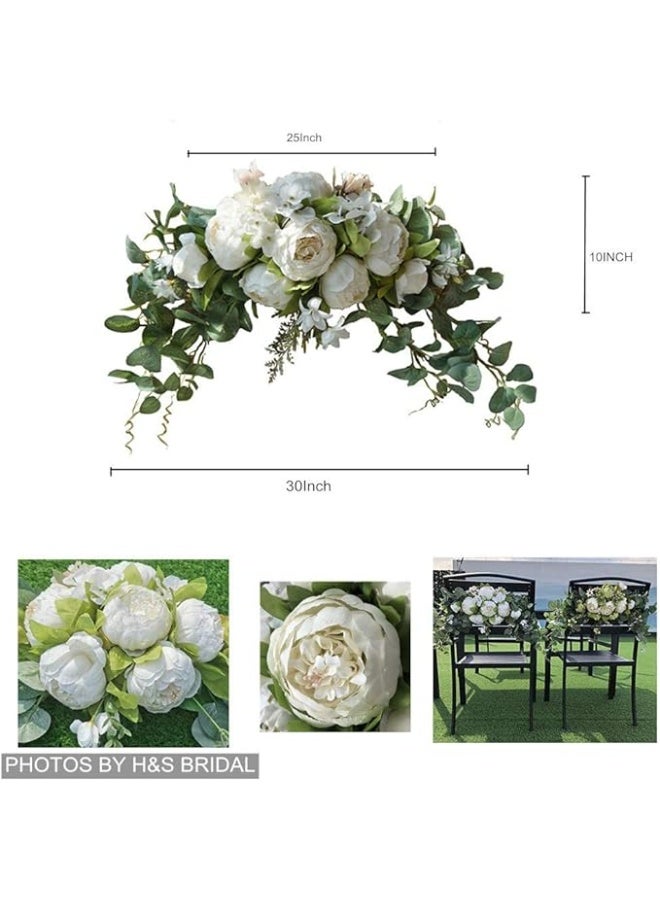 DUNISO Wedding Arch Flowers, Country-Style Artificial Flower Decorations, Suitable For Door Lintels, Green Leaves, Roses, Peonies, Sunflowers, Can Be Used For Wedding Banquet Backgrounds, Couple Table Decorations - Image 2