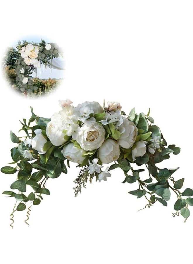 DUNISO Wedding Arch Flowers, Country-Style Artificial Flower Decorations, Suitable For Door Lintels, Green Leaves, Roses, Peonies, Sunflowers, Can Be Used For Wedding Banquet Backgrounds, Couple Table Decorations - Image 1