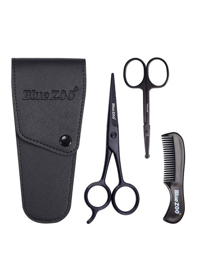 Bluezoo Beard Mustache Scissors And Comb Set Kit For Men Care (3 Pieces Kit) - Image 2