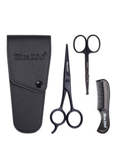 Bluezoo Beard Mustache Scissors And Comb Set Kit For Men Care (3 Pieces Kit)  - Image 1