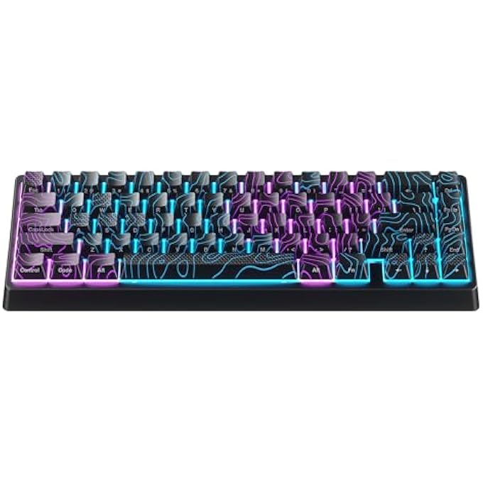 rayihni XVX M67 60% KEYBOARD WITH IMD KEYCAPS, QMK/VIA TOPOGRAPHIC GAMING KEYBOARD, WIRED MECHANICAL KEY BOARD, RGB CUSTOM GASKET HOT SWAPPABLE, FOR WINDOWS & MAC, INTERSTELLAR BLACK - Image 1